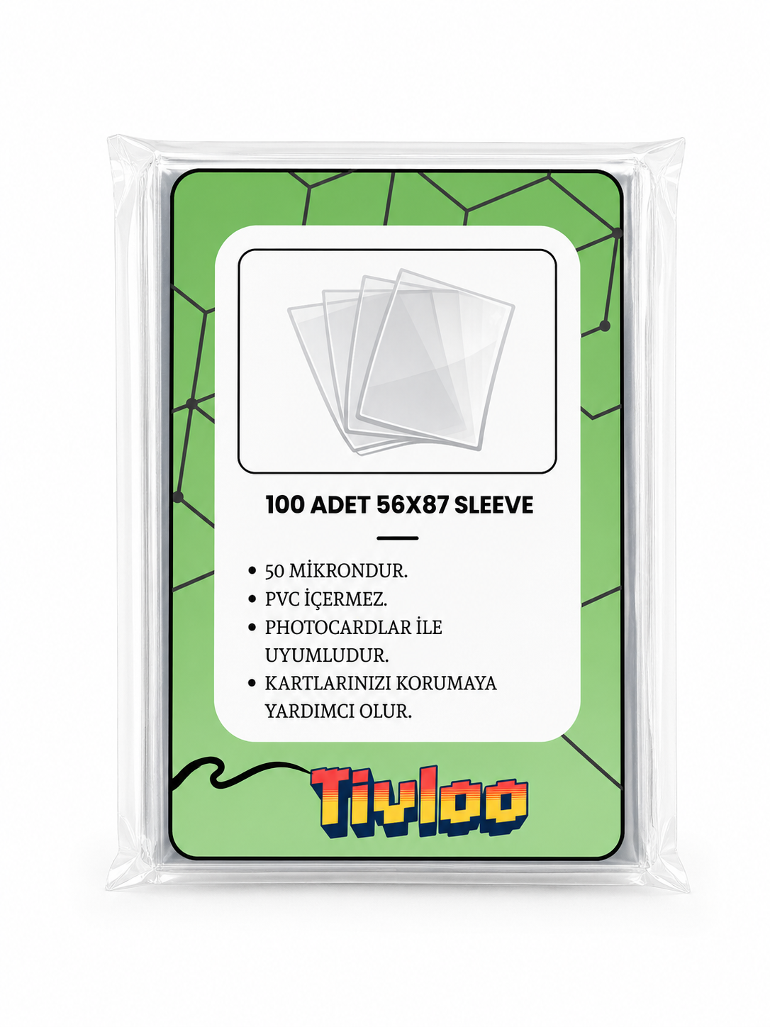 100 Adet 56x87 Peni Sleeve